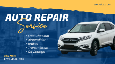 Auto Repair ripped effect Facebook event cover Image Preview