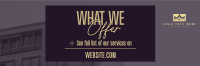 Modern What We Offer Twitter Header Design