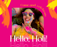 Hello Holi Facebook Post Design