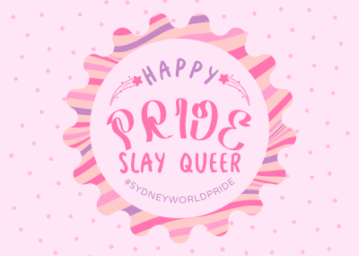 Pride Day Badge Postcard Image Preview