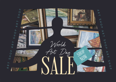 World Art Day Sale Postcard Image Preview