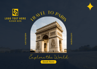 Travel to Paris Postcard Design