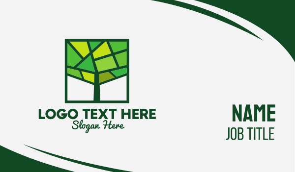 Mosaic Green Tree Business Card Design Image Preview