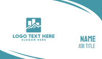 Blue Statistic App Business Card Preview