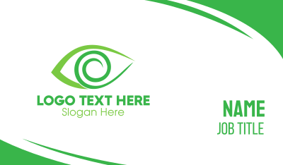 Green Spiral Eye Business Card