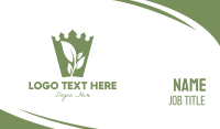 Green Crown Leaf Business Card Image Preview