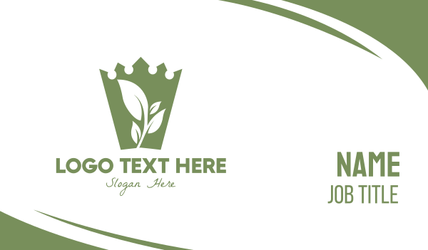 Green Crown Leaf Business Card Design Image Preview