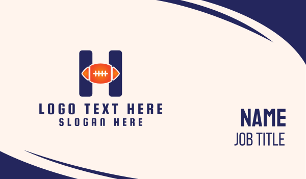 Blue H Football Business Card Design Image Preview