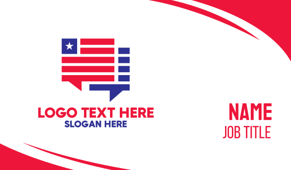 Patriotic Chat Boxes Business Card Design Image Preview