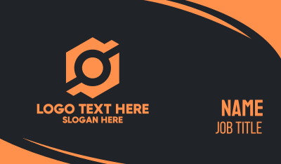 Orange Engineering Hexagon Business Card Image Preview