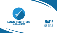 Simple Blue Scissors Business Card Design