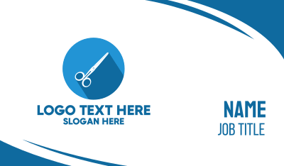 Simple Blue Scissors Business Card Image Preview