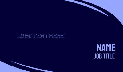 Futuristic Blue Wordmark Business Card Image Preview
