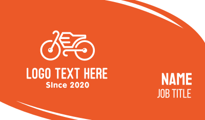 Modern Orange Bike Business Card