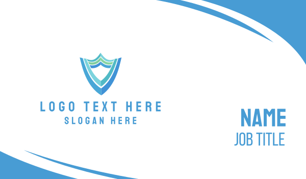Blue Green Shield Business Card Design Image Preview