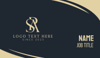 Golden Elegant PSA Monogram Business Card Design