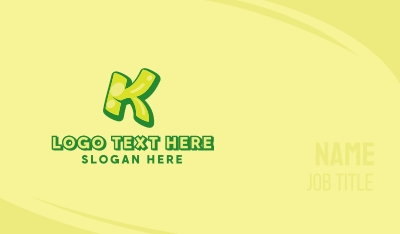Graphic Gloss Letter K Business Card Image Preview
