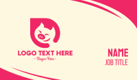 Pink Smiling Pig Business Card Design