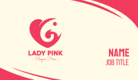 Pink Heart Elephant Business Card Image Preview