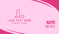 Fancy Pink Letter L Business Card Preview