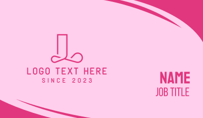 Fancy Pink Letter L Business Card Image Preview