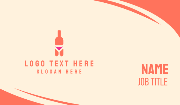 Pink Cocktail Bottle Bar Business Card Design Image Preview