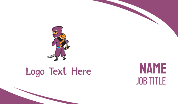 Ninja & Kid Business Card Design Image Preview