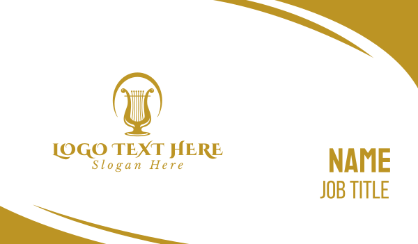 Elegant Harp Arch Business Card Design Image Preview