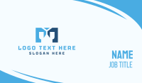 Blue Letter M Business Card Image Preview