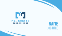 Blue Letter M Business Card Image Preview