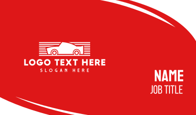 Red & White Automotive Car Business Card