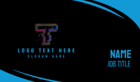 Gradient Glitch Letter T Business Card Design Image Preview