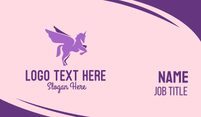 Purple Flying Unicorn Business Card