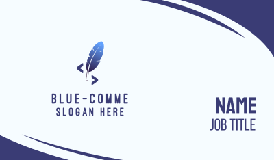 Blue Feather Business Card Image Preview