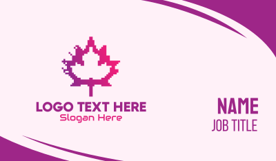 Canadian Gaming  Pixel Leaf Business Card Image Preview