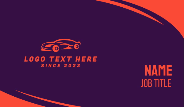 Modern Orange Sports Car  Business Card Design Image Preview