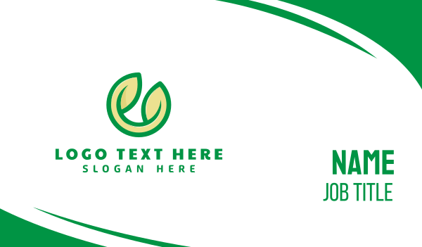 Green Leaf C Business Card Design Image Preview