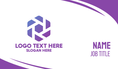 Purple Hexagon Shutter Business Card