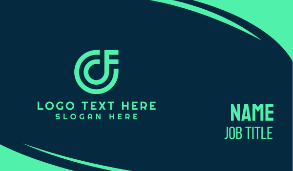 C & F Monogram Gaming Business Card Design Image Preview