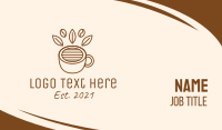 Coffee Cup Cafe Bean Business Card Design