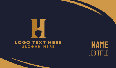 Golden Letter H Business Card Image Preview
