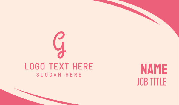 Pink Feminine Letter G Business Card Design Image Preview