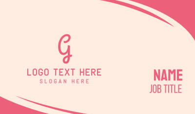 Pink Feminine Letter G Business Card Image Preview