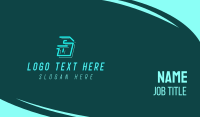 Neon Retro Gaming Letter S Business Card Preview