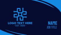 Blue Circuit Pattern Business Card Image Preview
