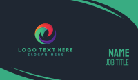 Colorful 3D Wave Letter C Business Card Image Preview