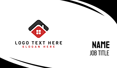 Black Red House Business Card Image Preview