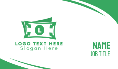 Green Money Bill Lettermark Business Card Image Preview