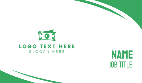 Green Money Bill Lettermark Business Card Design Image Preview