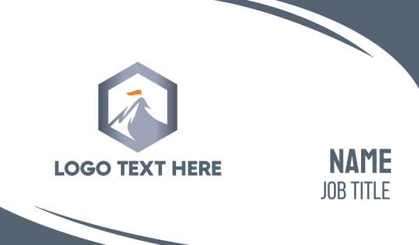 Hexagon Steel Mountain Business Card Design Image Preview